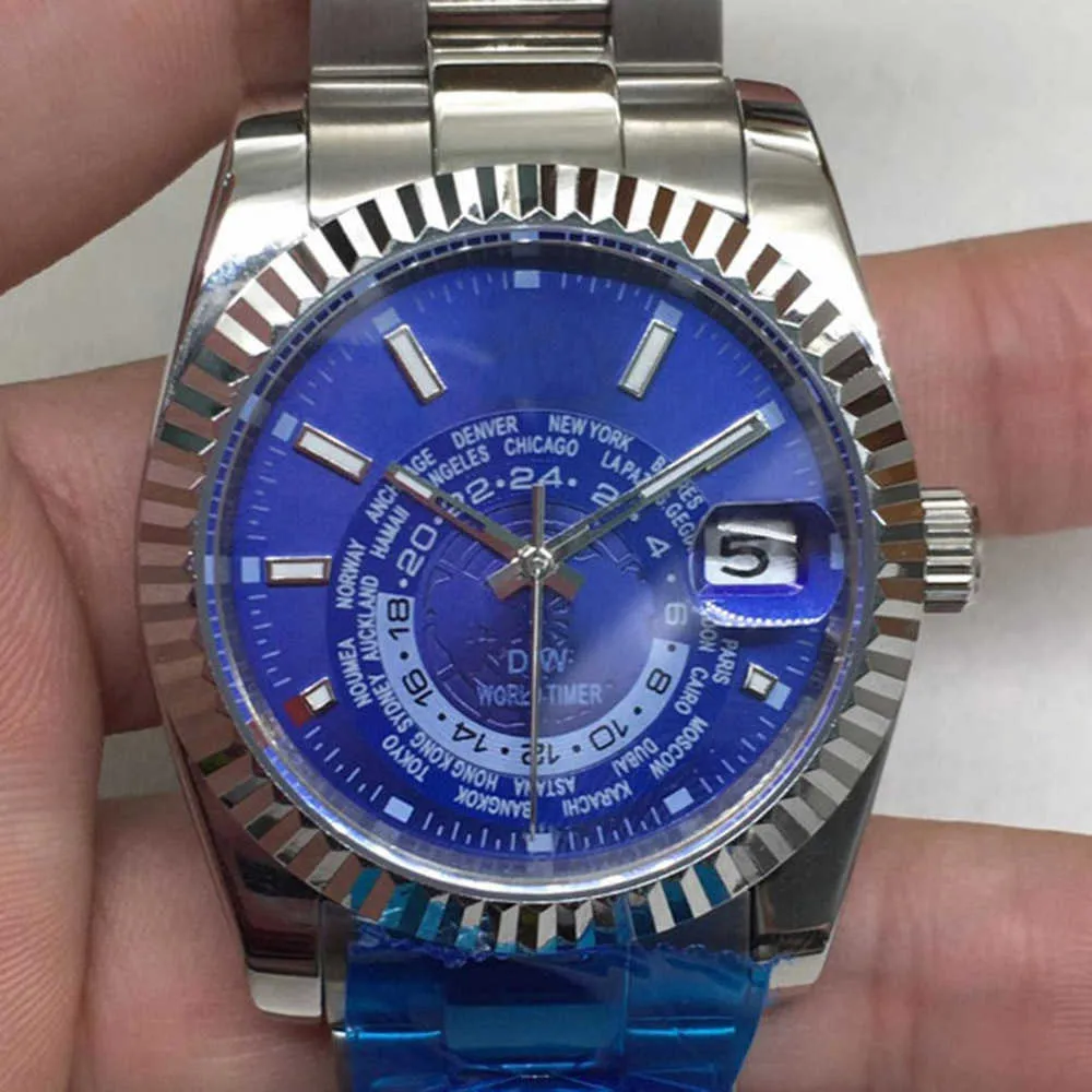 Groothandel Top Original R olax Horloge online winkel Automatisch Mechanisch Nieuw Space Blue Volledig horloge met geschenkdoos