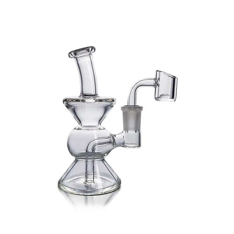 Waxmaid 5.12inches Gourd Mini Beaker transparent Glass Bongs water pipe Hookahs 14mm Joint dab rigs Recycler oil rigs US warehouse retail order free shipping