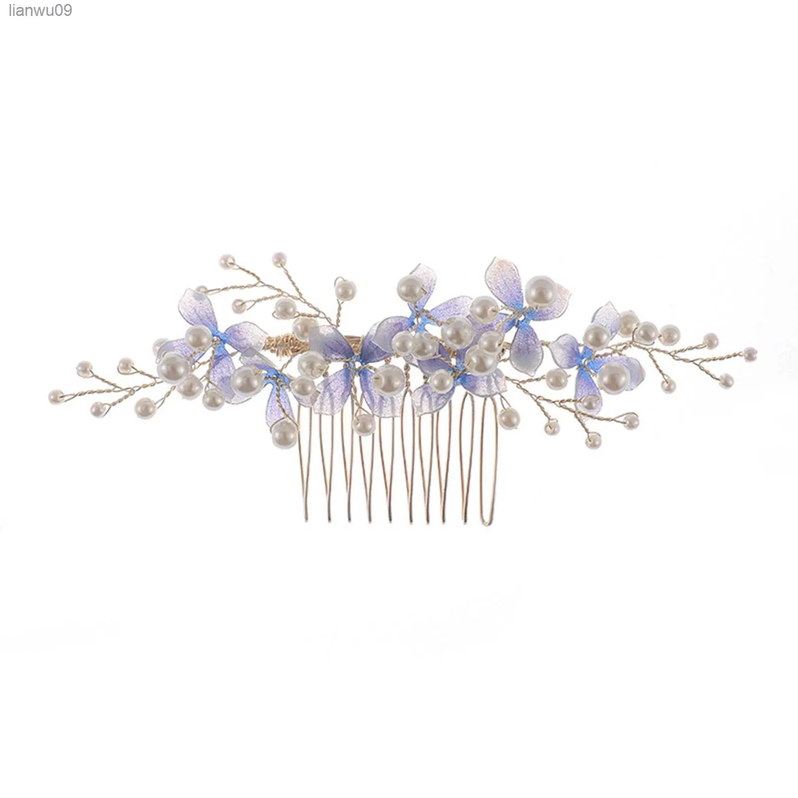 Highgrade Wedding Hair Comb Hair Styling Tool Tillbehör med söt blomma för kvinnliga dagliga huvudbonadsmycken L230704