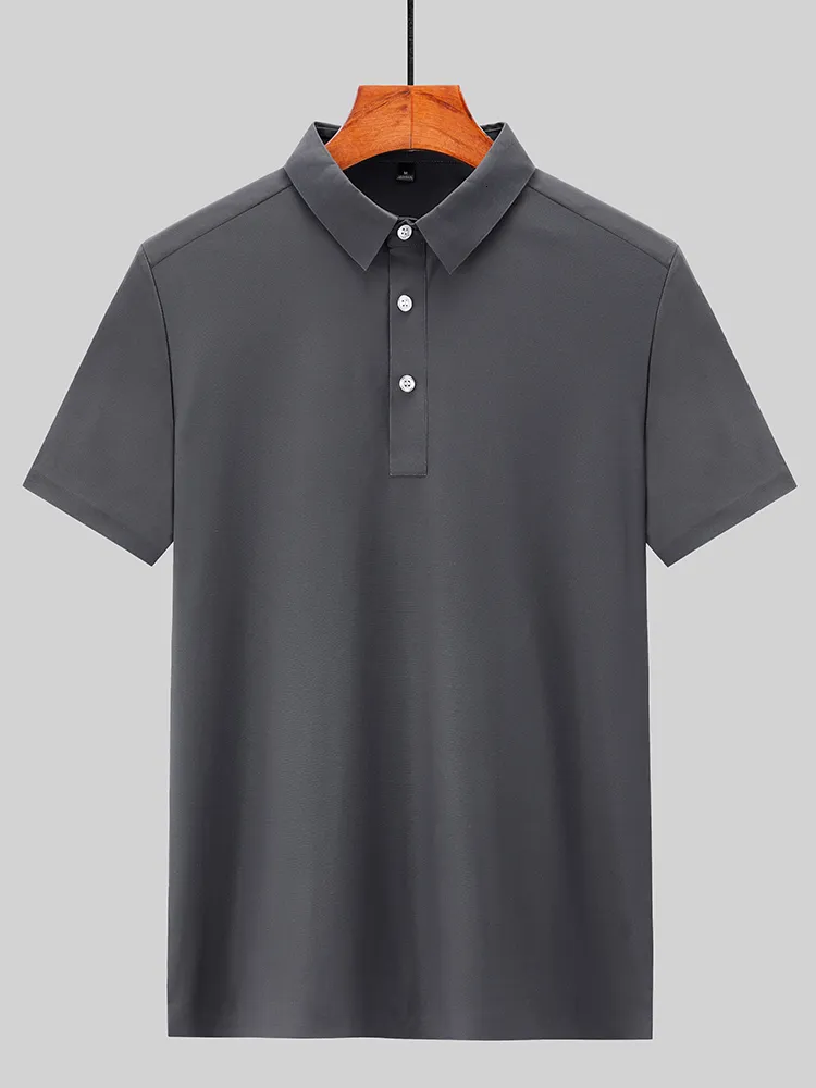 Mens Polo Shirt: Summer Breathable Cool Nylon Spandex Short Sleeve