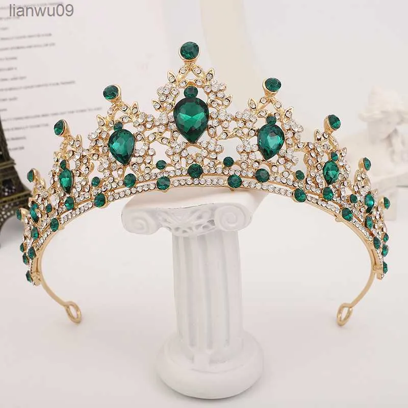 European American Bridal Baroque Crown Rhinestone Headdress Princess Wedding Hair Accessories Dress L230704