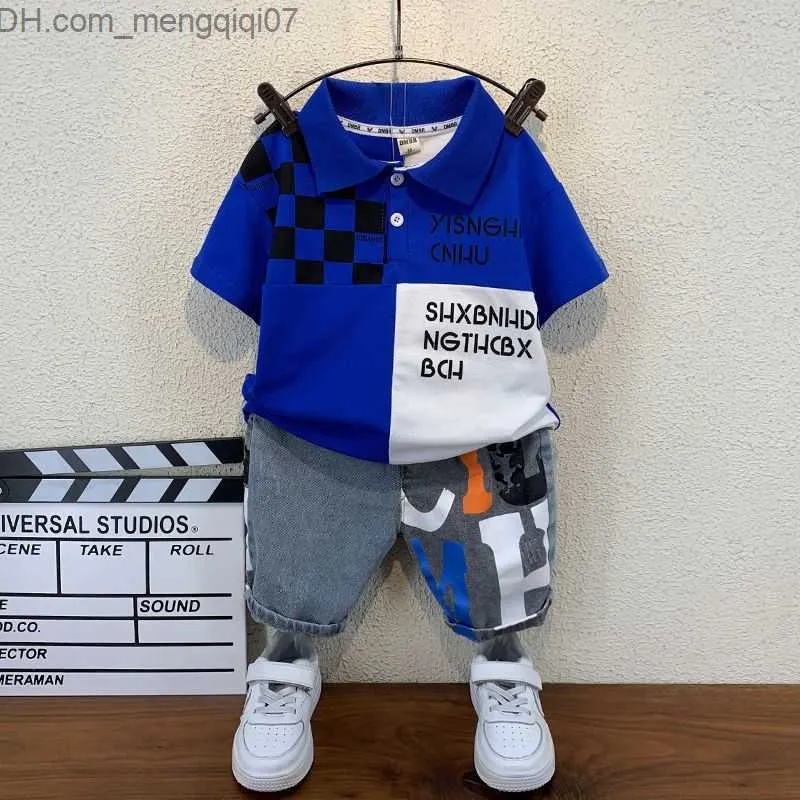 Kleidungssets Kinderkleidungsset für Jungen und Mädchen Kurzarm-Poloshirt + Hose 2-teiliges Kinderset aus Baumwolle 2023 Sommer-Babykleidung Z230717