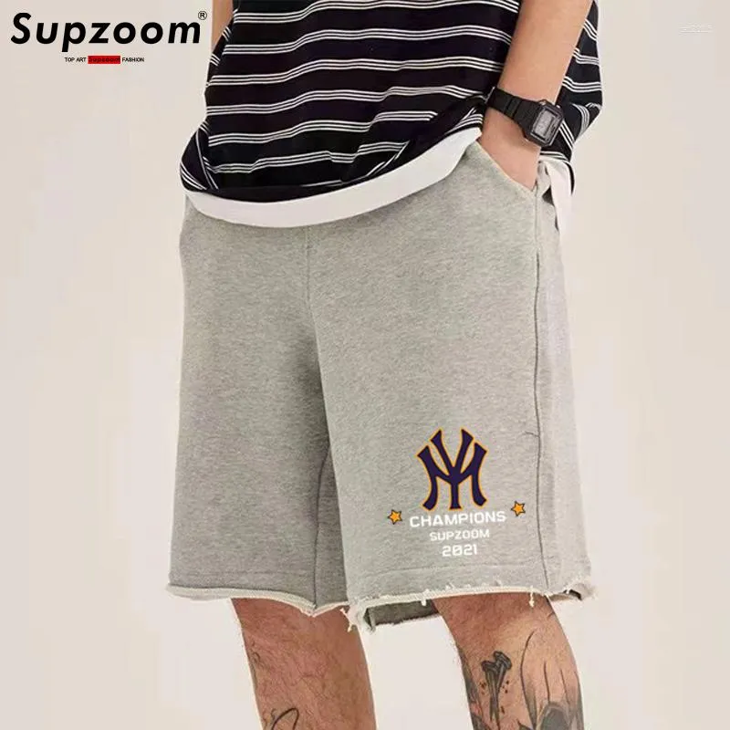 Męskie szorty Supzoom 2023 Pojawienie się wzór mody Letnie litery Drukuj spodnie swobodne elastyczne talia luźne luźne mężczyzn bawełniane