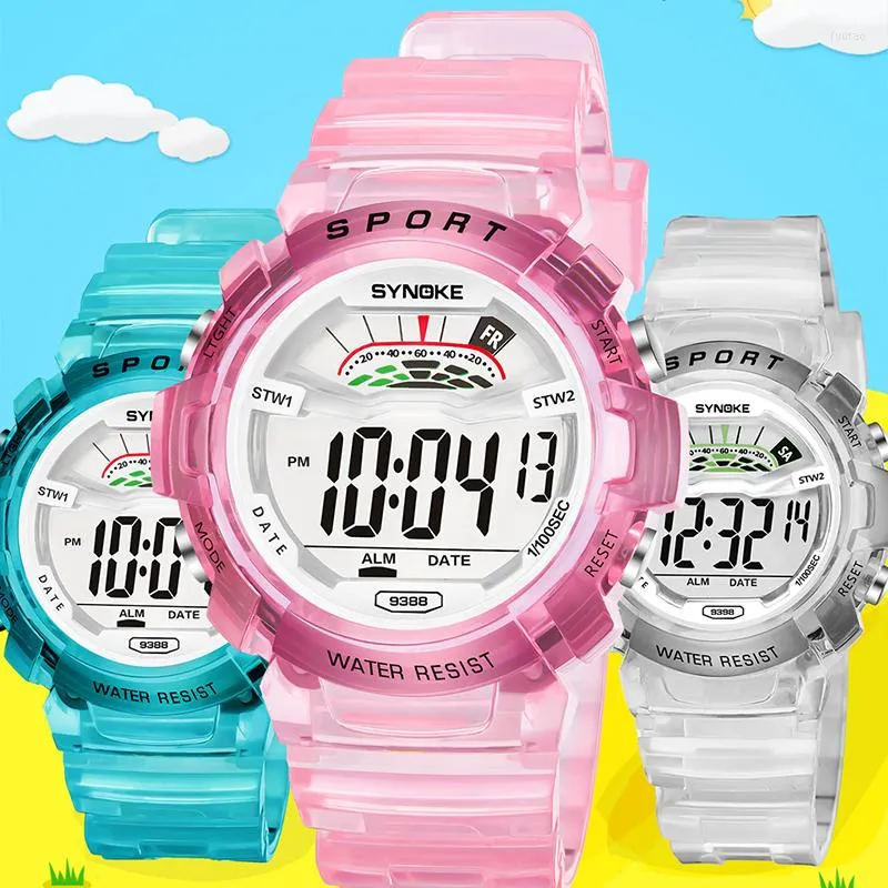 Orologi da polso Orologio da bambino per bambini grandi/piccoli Rosa Orologi digitali per ragazzi Ragazze Studenti Orologio impermeabile LED Sport Relojes