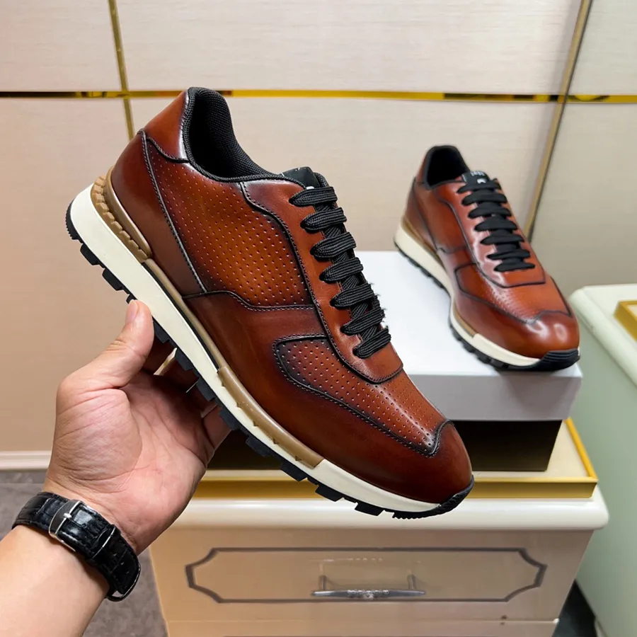 Europe Men Paris Veritage En Cuir Berluti Chaussures De Sport A Lacets Hommes Running Fashion Sneakers Flat Designer Brand Couture En Cuir Chaussures Decontractees Du 117 21 DHgate