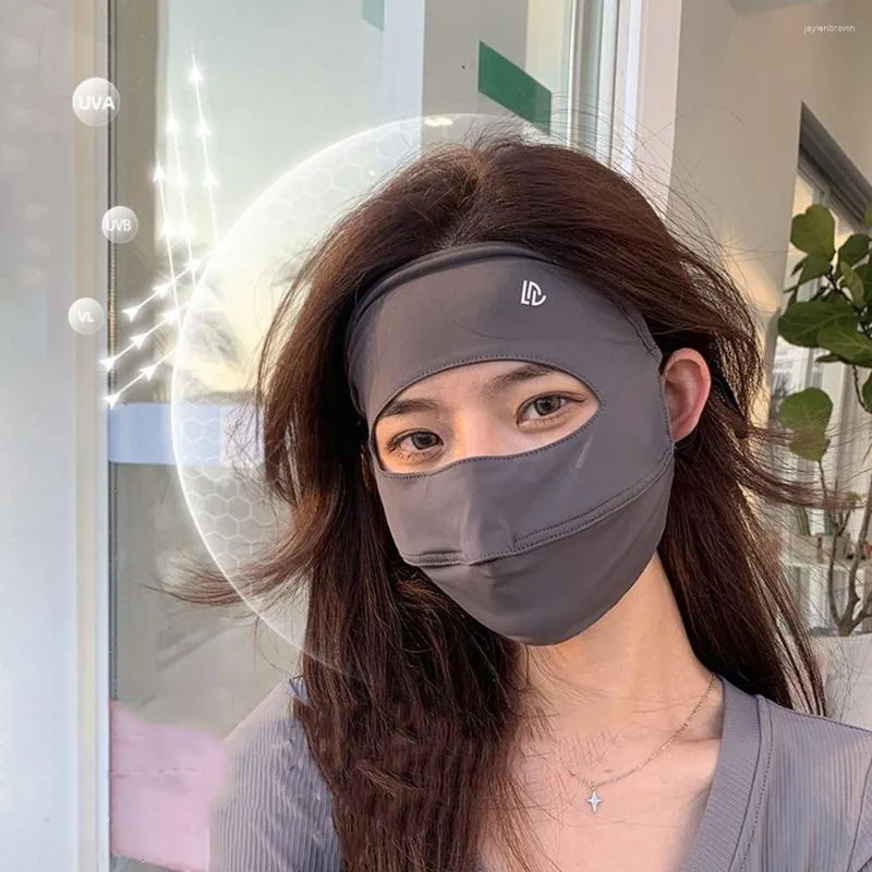 Bandane Tinta unita Maschera per il viso Sciarpe Protezione UV Sciarpa per protezione solare in seta da escursionismo Copri Gini