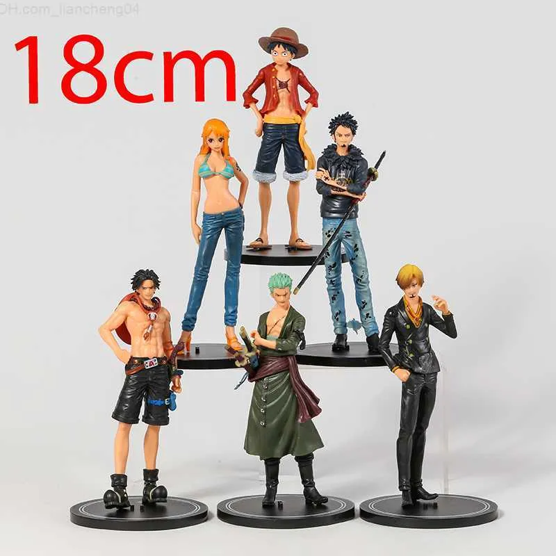 One Piece Anime Figures: Luffy, Nami, Ace, Zoro, Sanji & Law