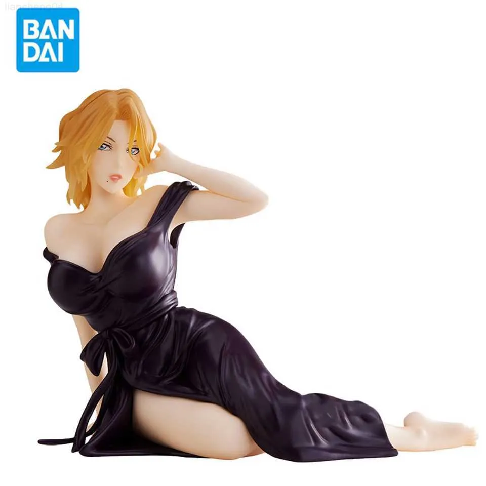 Anime Manga Original Genuine Banpresto Relax Time Bleach 12cm Matsumoto Rangiku Anime Action Figure Toys Gifts For Girlfriend Wholesale L230717