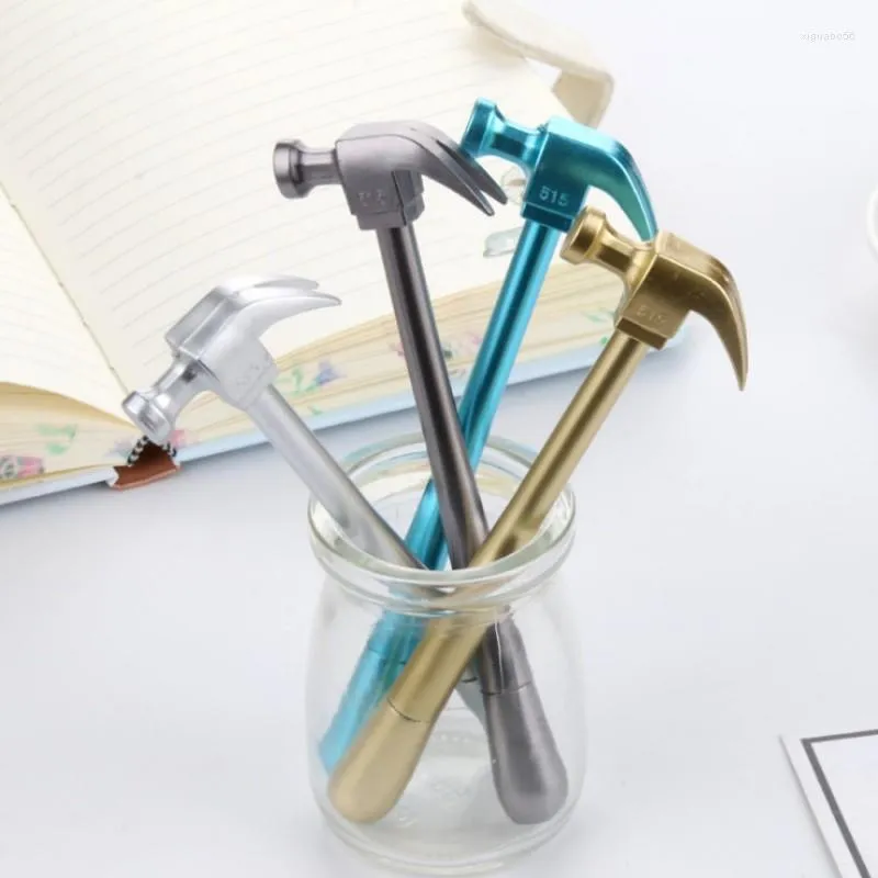 1st Metallic Hammer Tools Stationery Creative Gel Pen Simulation School Office Supply Cute Kawaii Roligt presentpris