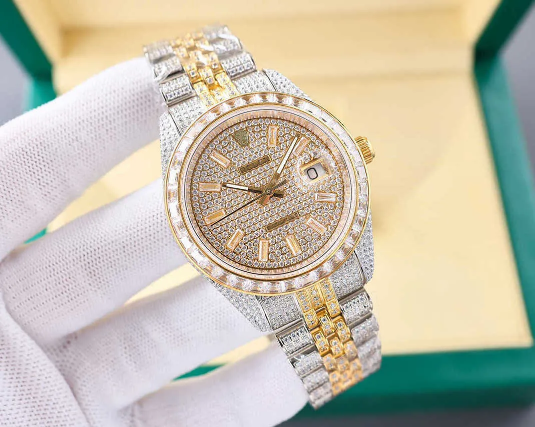 Relojes de diamantes de diseñador Brillante busto hacia abajo Datejust reloj de diamantes completo movimiento mecánico para hombres 41 mm de alta calidad montre de luxe homme con caja