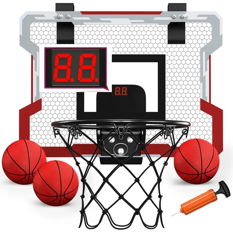 Novità Giochi Canestro da basket all'aperto per bambini Cerchi da interno Mini con 3 palline Giocattoli 4 5 6 7 8 9 10 11 12 Anno 230617