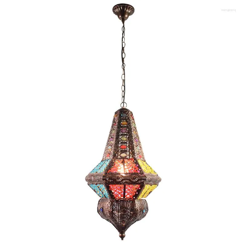 Подвесные лампы в стиле марокко железным фонаря цепь светиль