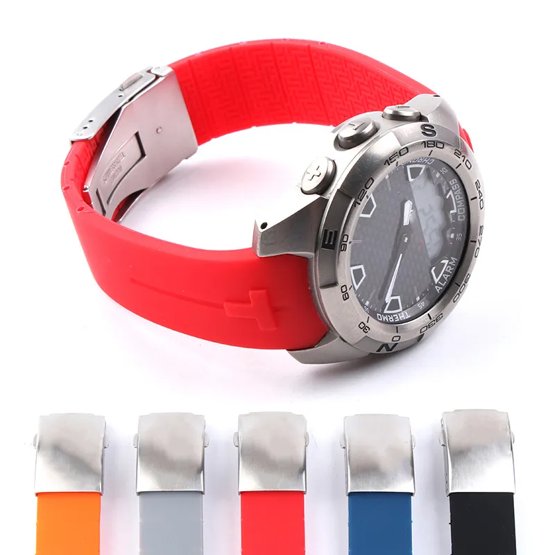 Watch Bands Silicone Watch Bands 20mm 21mm Sports For Tissot Touch T013 T047 Rubber Strap T-Sport Watchband Waterproof T013420A T047420A T33 230716