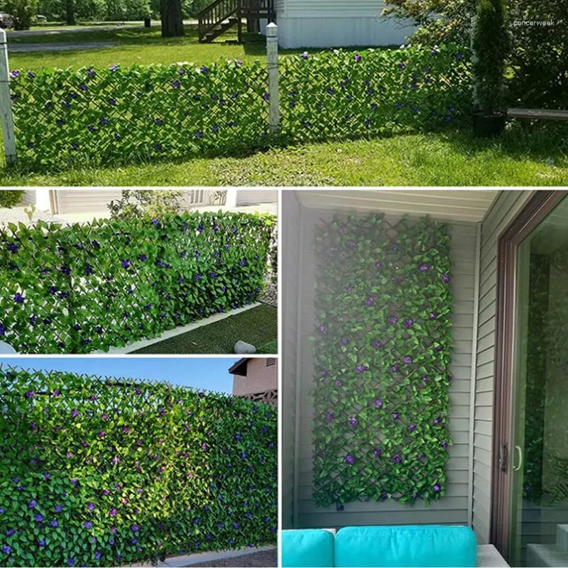 Декоративные цветы искусственное забор листьев уединение рулон хедж -стены сад