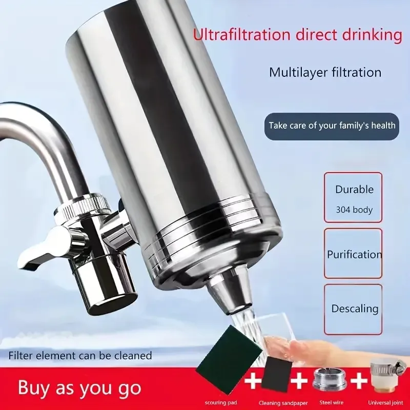 Purificateur D'eau Pour Robinet - Style A, 2 Filtres PP + Aérateur, Cuisine Et Salle De Bain