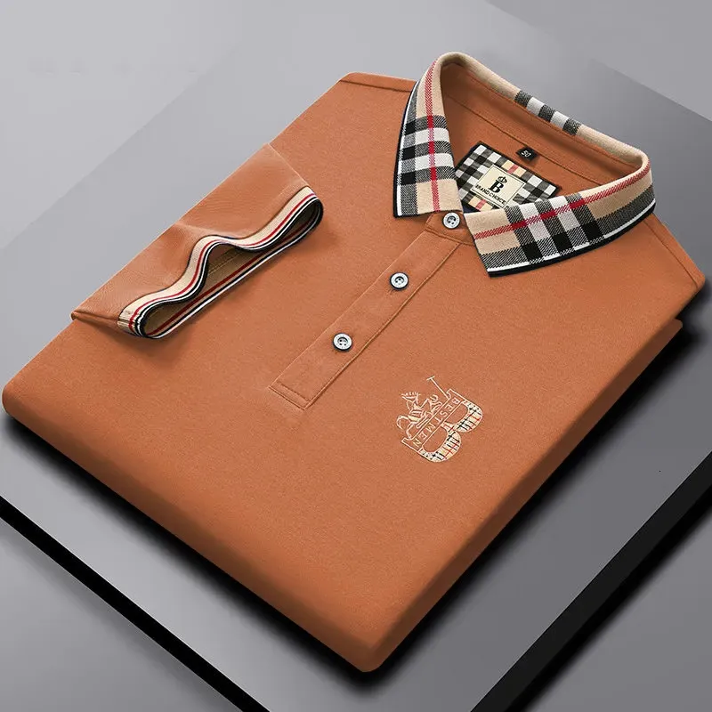 Men's Polos Brand Men Polo T Shirt Summer Casual Short Sleeve Fashion Print Tops Men''s Clothing Embroidery Khaki Polo Shirts 230715