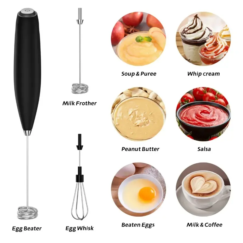 1pc Cordless Electric Whisk And Mixer For Frothing Milk And Making Cake