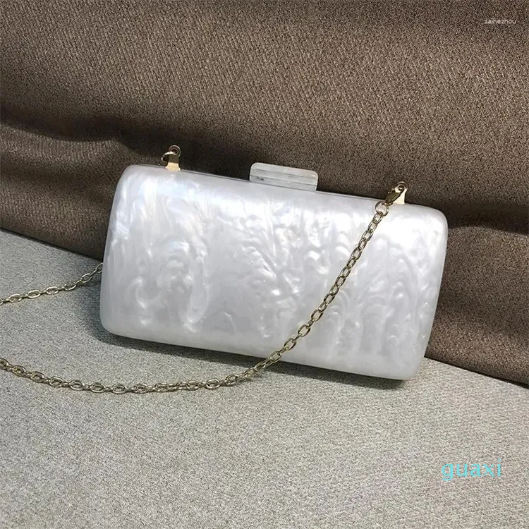 Evening Bags Pearlescent Marble Acrylic Vintage Women Messenger Elegant Clutch Party Prom Handbags Purses