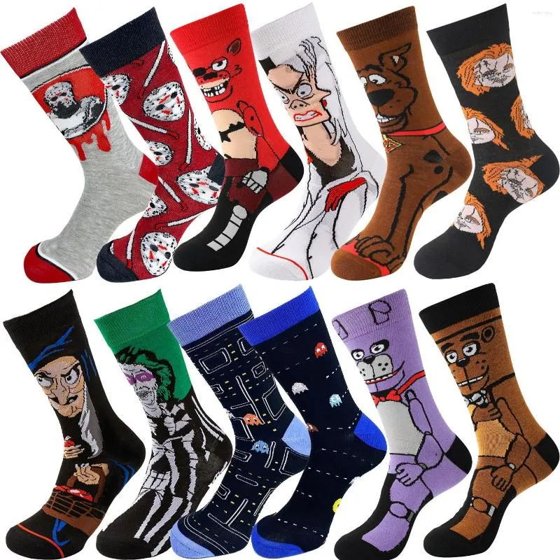 Chaussettes pour hommes Anime Mens Nouveauté Funny Gamers Cartoon Chaussette