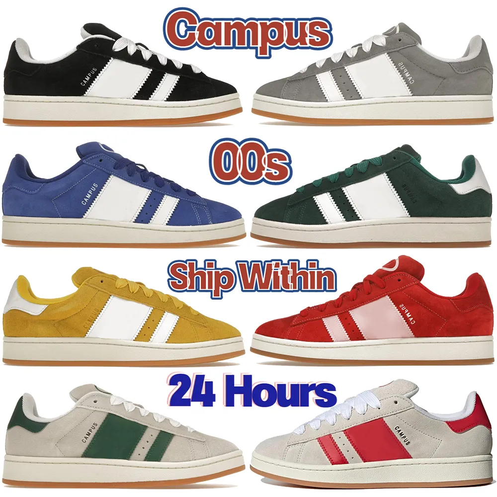 Mens Designer shoes Campus 00s Suede Sneakers Dark Green Cloud grey black Wonder White Semi Lucid Blue Spice Yellow Bark outdoor casual sneaker womens trainers