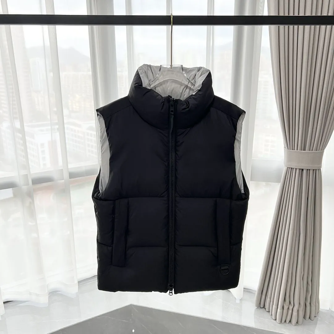 Mens Puffer Vest Goose Gilet Down Jacket Bodyward Capsule Series Белая метка вниз по осенней и зимней рукавов.