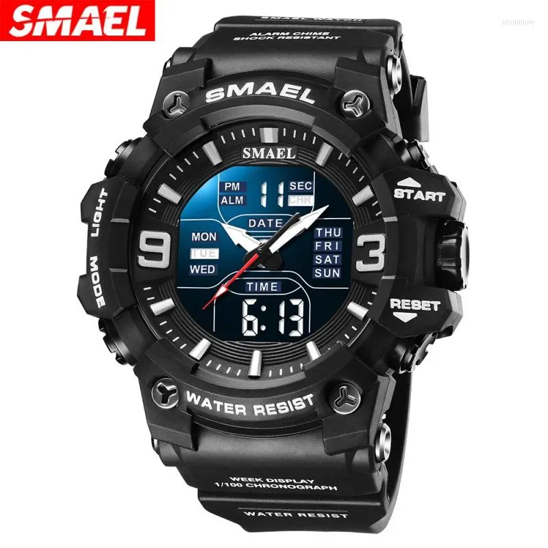 Horloges Smael 8049 Elektronisch horloge Heren Sport Waterdicht Multifunctioneel Grote wijzerplaat