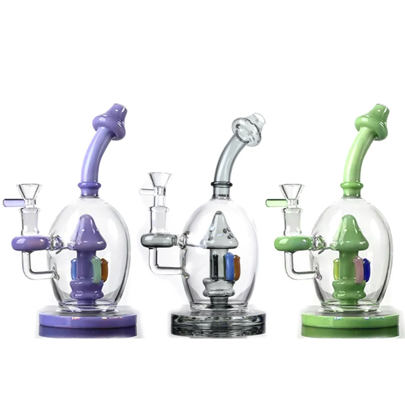 Fungo narghilè vetro bong gorgogliatore fumo pipa ad acqua 14mm femmina Dab Rigs bicchiere Bong pipe con ciotole di tabacco