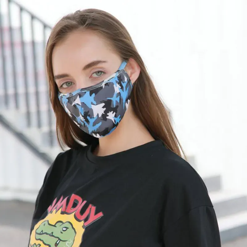 Camouflage Face Mask Camo Prints Mouth Cover Anti Dust PM2.5 Respirator Washable Reusable Protective Silk Cotton Masks for Adult