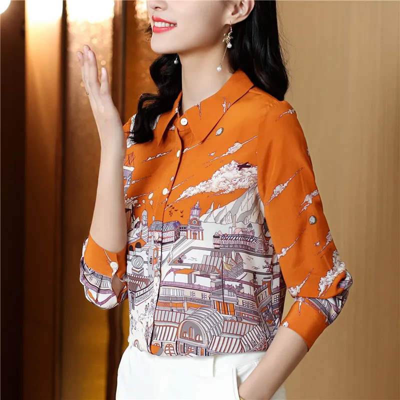 Long Sleeve Blouses Shirts Elegant Spring Autumn Formal OL Style
