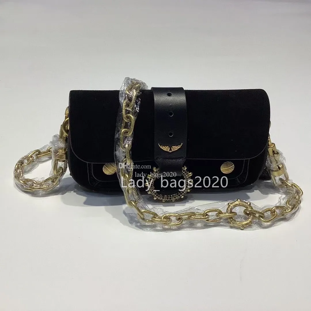 Zadig Voltaire Kate Bag ZV Ring Chains Borse Canvas Designer Suede Mini Wings Borsa a tracolla donna con stiratura a diamante Borsa a tracolla rivetto Borse in pelle