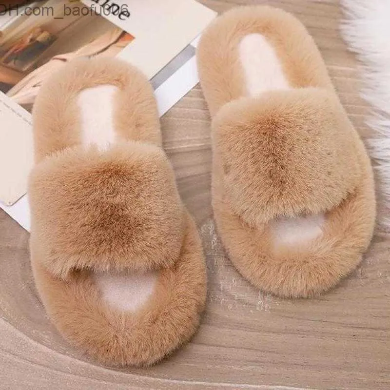 Chinelos Novos Chinelos Femininos Lady Fluffy Slides Casual Peludo Chinelos Femininos Chinelos Quentes de Inverno Sapatos Plataforma Zapatos De Mujer X0523 Z230717