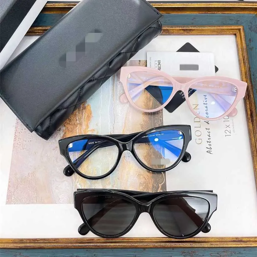 48% OFF Sunglasses 2023 New High Quality Xiaoxiangjia's internet celebrity has the same CH3436 eyeglass frame plate myopia prevention blue light cat eye and