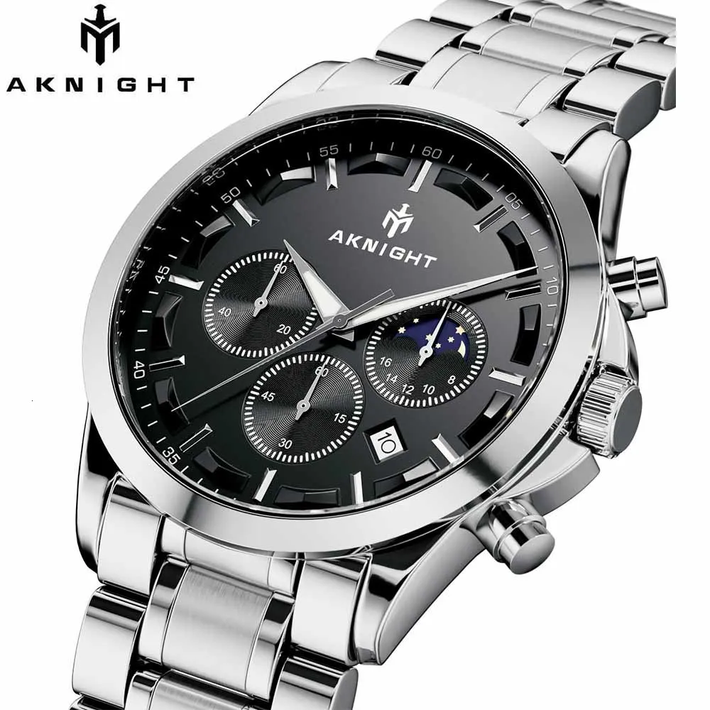 Autres montres Montre-bracelet élégante Mouvement à quartz Montres étanches en acier inoxydable avec date Chronographe Horloge Relogio 230716