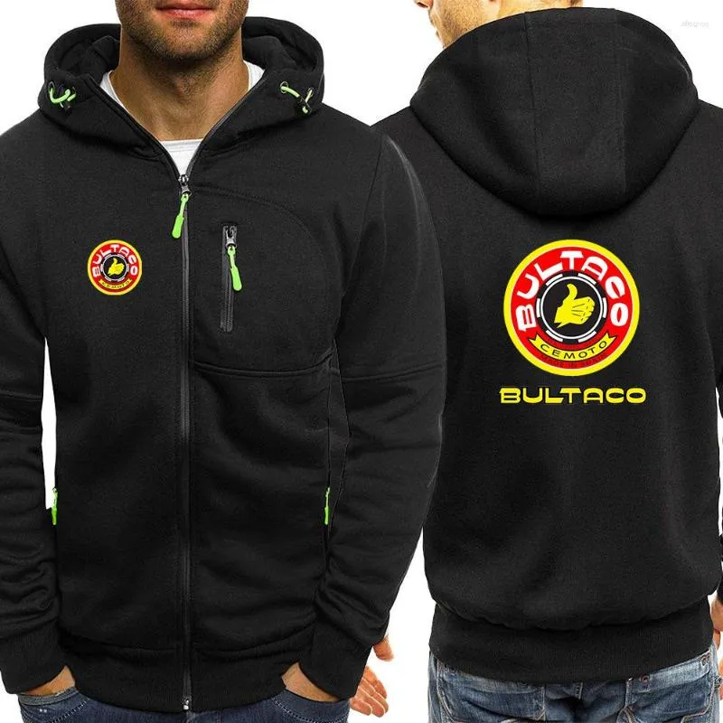 Mannen Truien 2023 Mannen Afdrukken Bultaco Cemoto Motorfietsen Mode Lente Herfst Toevallige Rits Jassen Effen Kleur Sweatshirt