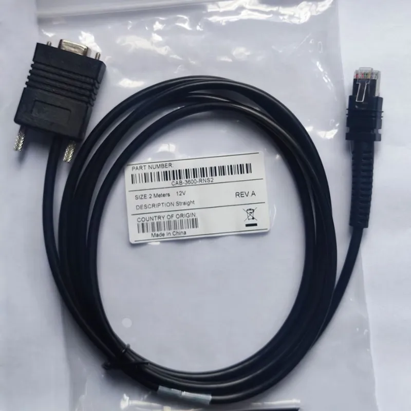 12V 2M RS232 seriell rak kabel för zebra LI3608 LI3678 DS3608 DS3678 streckkodsscanner datakabel