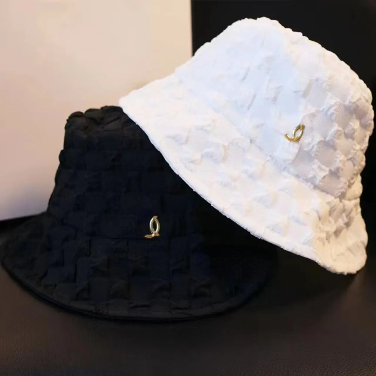 Trendy dameshoed DoubleC Niche Bubble Plain zonnescherm Zonbestendige hoed Bucket Basin Hat