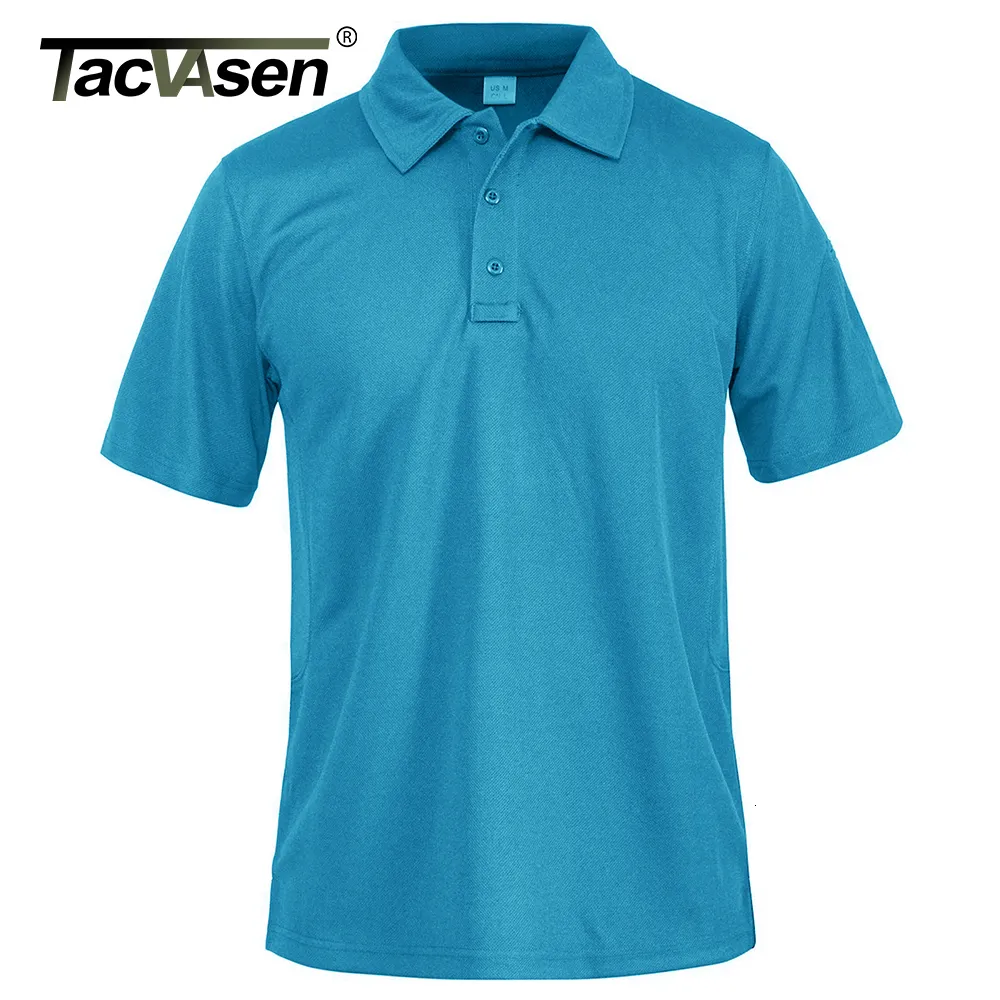 Polos pour hommes TACVASEN T-shirt d'été respirant pour hommes T-shirt à manches courtes pour hommes Séchage rapide Travail d'équipe de l'armée T-shirt de golf Top Randonnée Outwear 230717