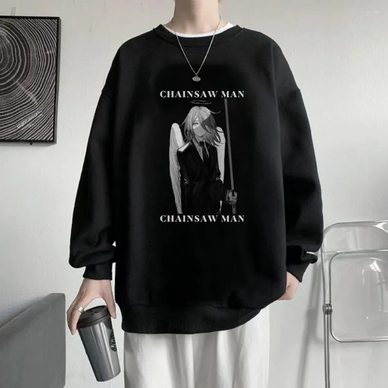 Felpe con cappuccio da uomo Angel Devil Anime Felpe Chainsaw Man Manga Graphic Oversize Uomo Pullover Tuta da donna Top manica lunga Abbigliamento invernale