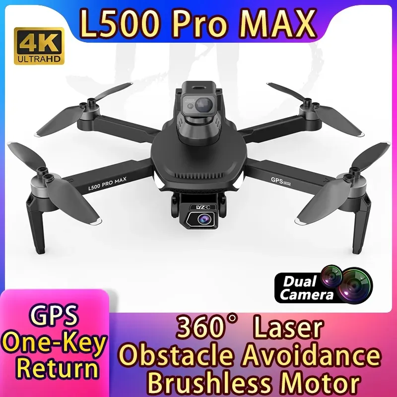 Uaktualnij swoje wrażenia z latania za pomocą L500 Pro Max Drone 4K Dual Camera GPS One-key Laser przeszkoda unikania RC Quadcopter