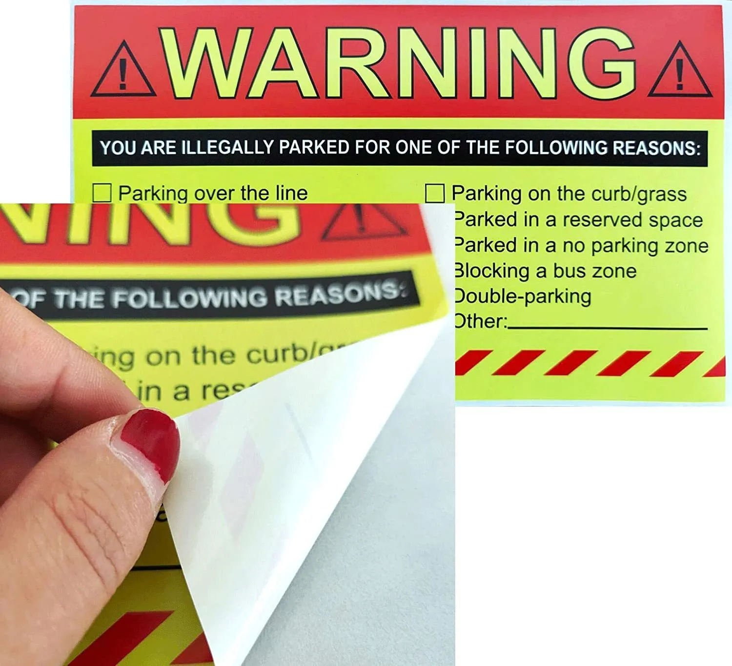 Aggressive Parking Violation Stickers - Illegally Parked Tow Away ...