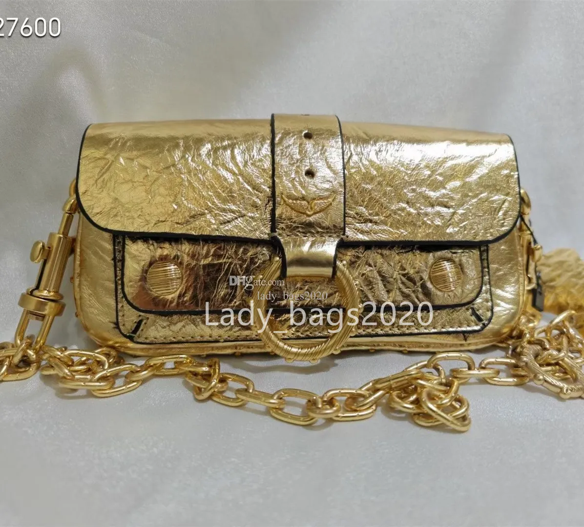 Zadig Voltaire Kate Bag ZV Ring Chains Bags Canvas Designer Suede Mini Wings Diamond-järnkvinna axelväska Rivet Crossbody Purse Leather Handbags Newset