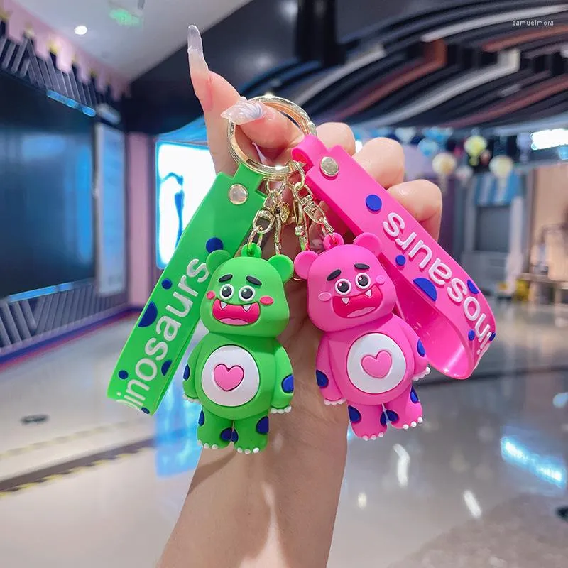 Keychains 10pcs Blue Green Bear Animal Keychain Bulk Key Chain Gifts For Women Car Bag Horse Pendant Student Accessories Ring Jewelry
