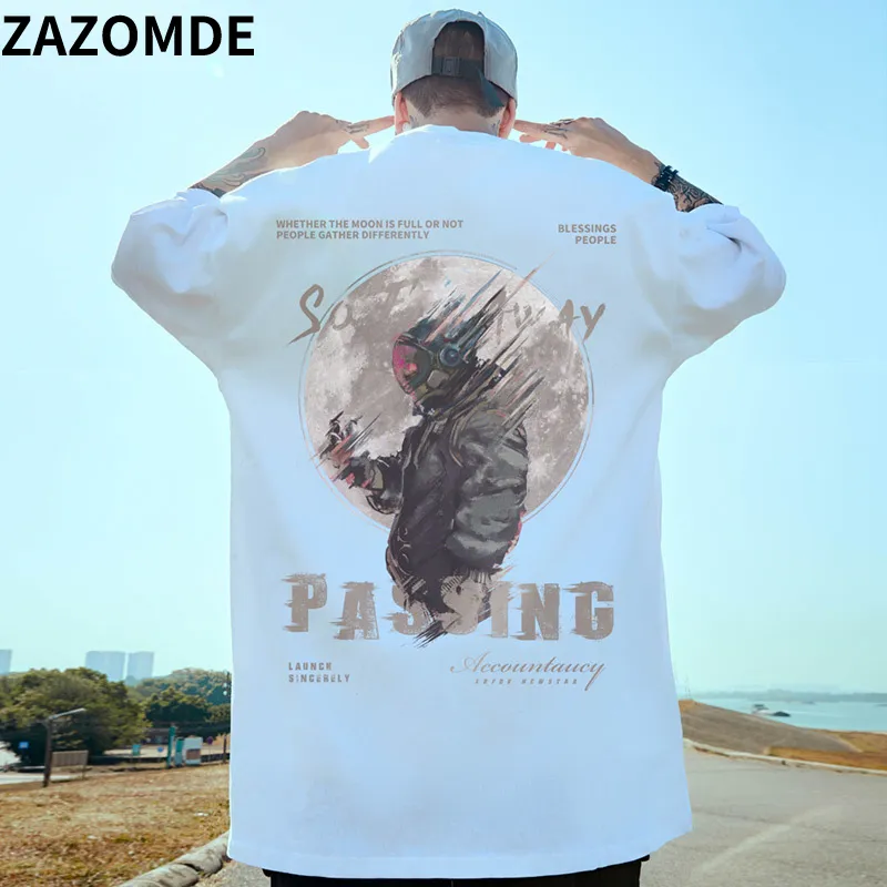 ZAZOMDE Hip Hop Magliette Mens Cotton Comics Stampa T-Shirt Streetwear High Street Uomo Maglietta Estate Manica Corta Tee Tops Coppia