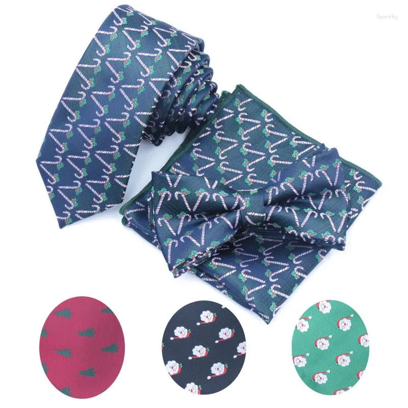 Strikjes 6 cm Mens Tie Kerst Set Bowtie Pocket Plein Corbatas Zakdoek Mannen Strikjes Das Hals Sets Hanky