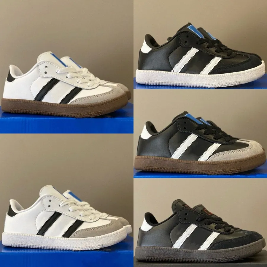 أحذية الأطفال غير الرسمية Sambas Running Boys Sneakers Vegans Gazelles Children Youth Big Kid Gum Shoe Toddlers Preshcool Runner Trainers Black White Girls Cl G1ya#