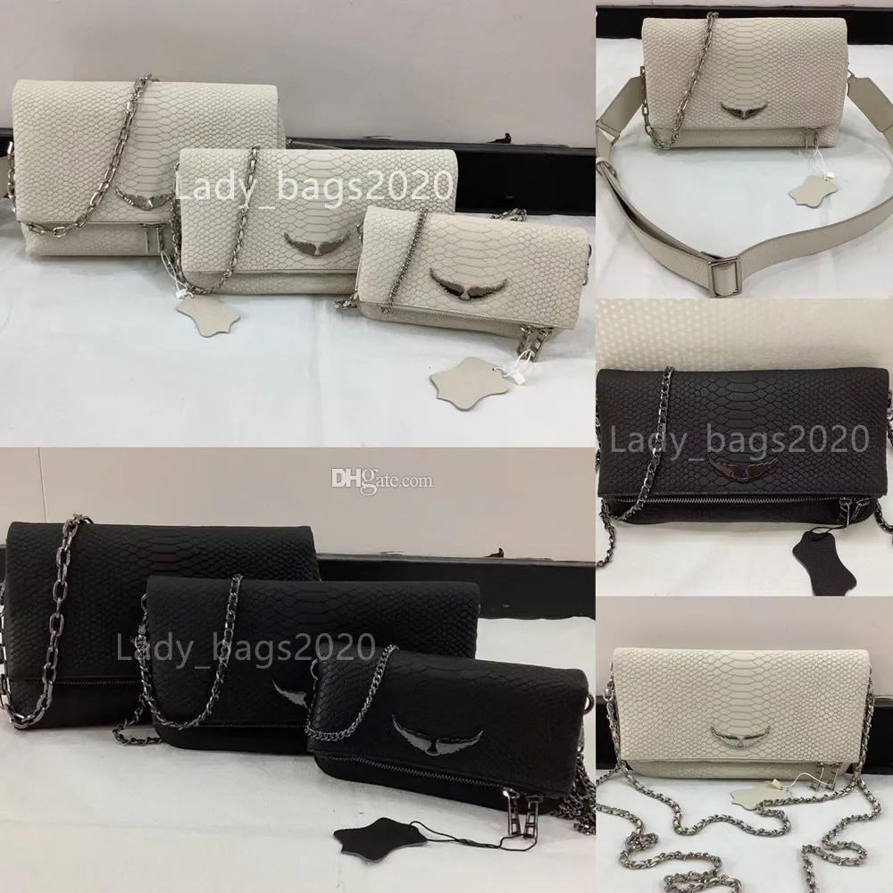 Zadig Voltaire Bag Bag ZV سلاسل الأكياس البرشفية مصممة جلدية مصممة أجنحة ماس آثار المرأة