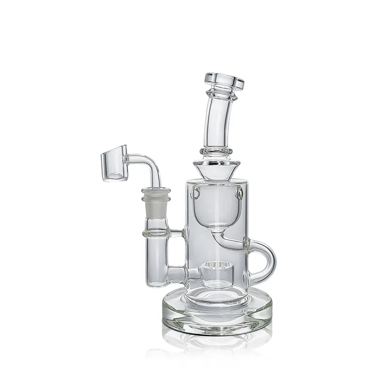 Waxmaid 7,48 pouces Klein Recycler pipe à eau transparente narguilé verre Dab Rig bong en verre 14mm Joint Bongs avec Heady Bowl US commande au détail livraison gratuite