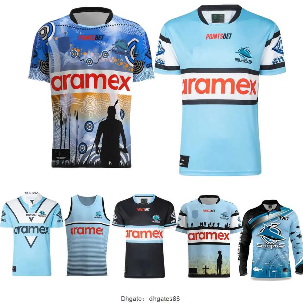 CRONULLA SHARKS Rugby Jersey 2023 2024 Home Indigenous ANZAC Rugby Shirt Australia Sharks Retro