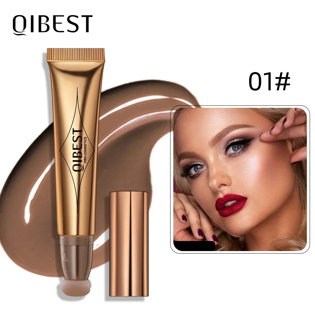 Ögon Shadow Qi Liquid Contur med kudde Applicator Shimmer Highlight fuktgivande grädde naturlig mjuk rodnad för kinder kosmetiska 230617