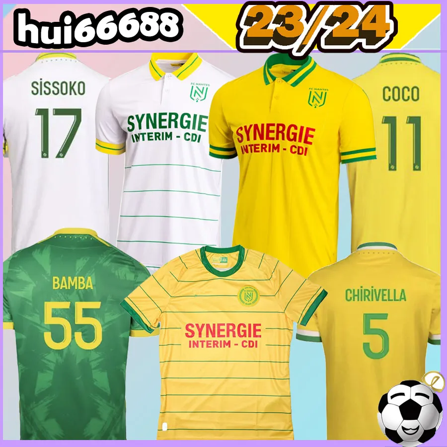 2023 2024 Nantes FC Soccer Jerseys 22 23 24 Special 80th Anniversary Girotto Pallois Chirivella Coulibaly Blas Bamba Mohamed Simon Chirivella 80th Football Shirts